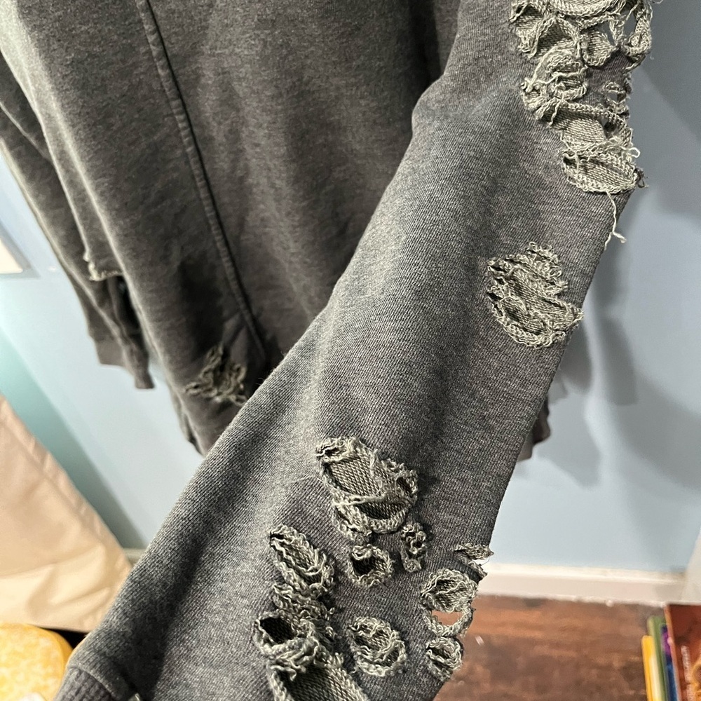 JOE’S Distressed Gray Sweatshirt - Picture 2 of 7